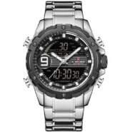 ساعت مچی مردانه عقربه‌ای دیجیتال نیوی فورس(NAVIFORCE) مدل NF9146M-SL-BL