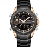 ساعت مچی مردانه عقربه‌ای دیجیتال نیوی فورس(NAVIFORCE) مدل NF9146M-BL-RO