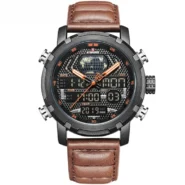 ساعت مچی مردانه عقربه‌ای دیجیتال نیوی فورس(NAVIFORCE) مدل NF9160M-BR-BL